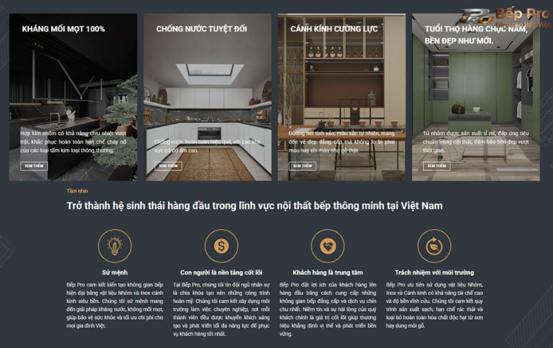 Bếp Pro - đơn vị thi công thiết kế tủ bếp uy tín