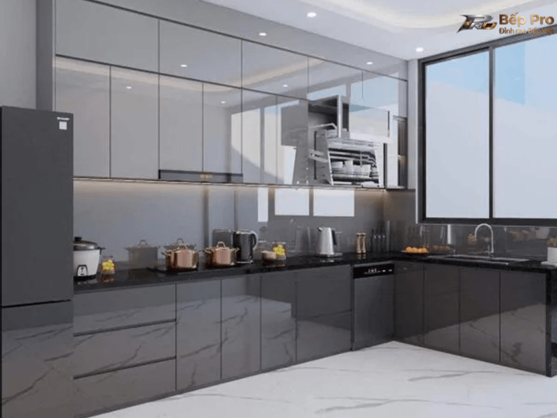 Mẫu tủ nhôm hợp kim lá ghép cánh kính